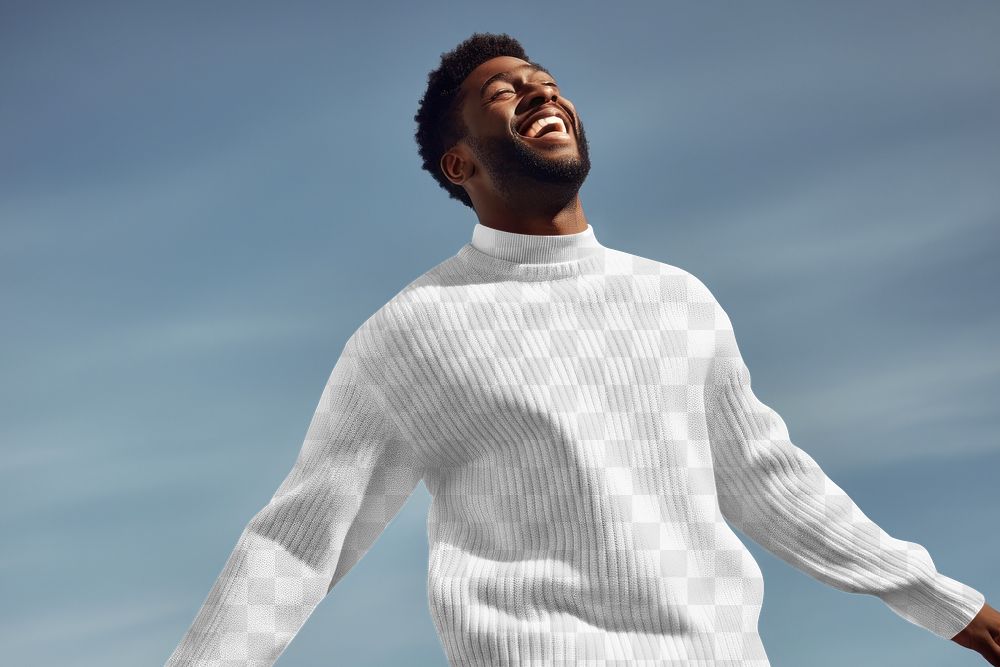 Men's sweaters png, transparent mockup