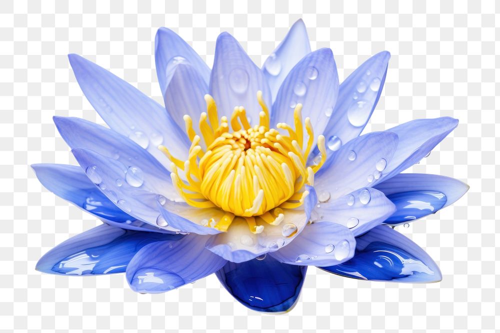 PNG Blue water lily petal blossom flower. 