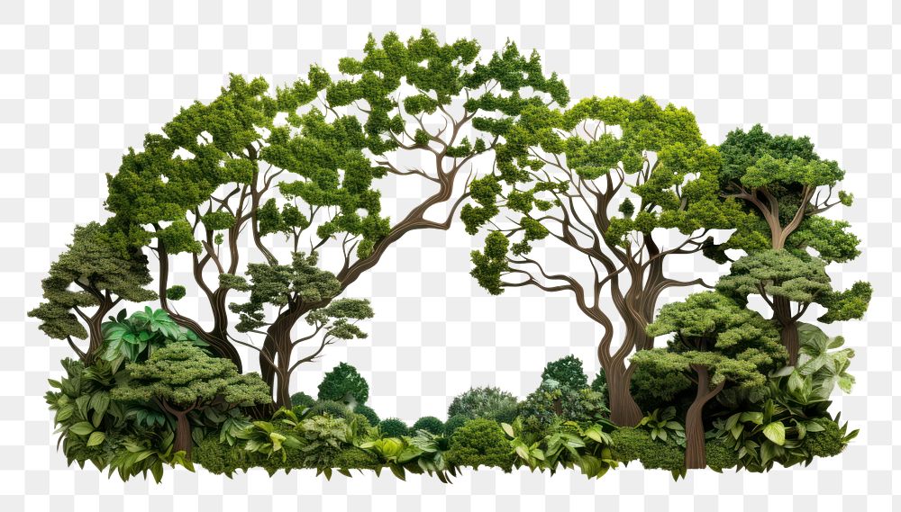 PNG  Forest green tree vegetation. 