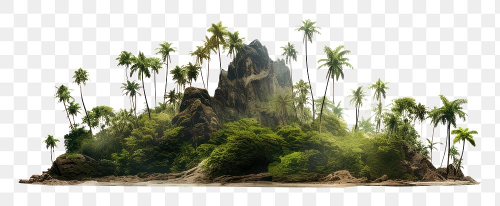 PNG  Island vegetation reflection landscape. AI generated Image by rawpixel.
