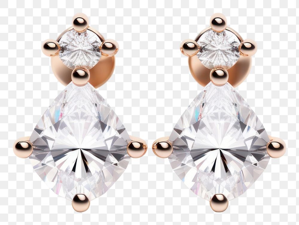 PNG Earrings gemstone jewelry diamond. AI generated Image by rawpixel.