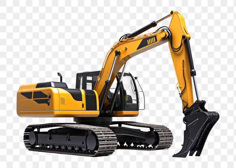 PNG Excavator white background construction. 