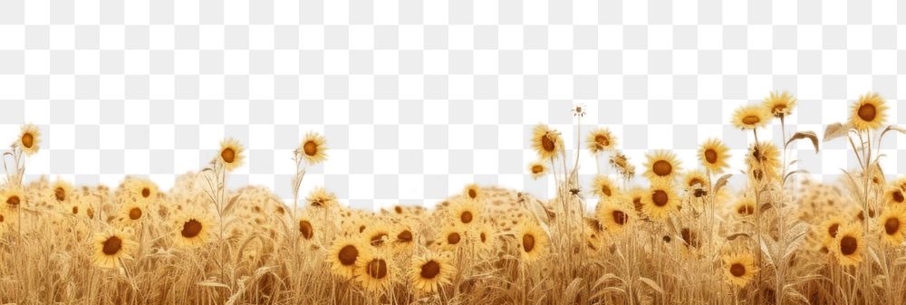 PNG  Sunflower field landscape backgrounds outdoors horizon. AI generated Image by rawpixel.