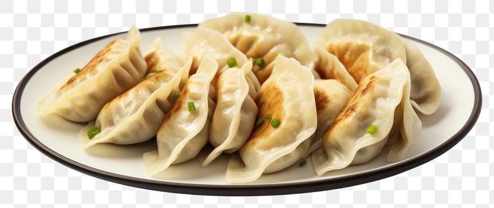 PNG  Dumpling plate food meal. AI generated Image by rawpixel.