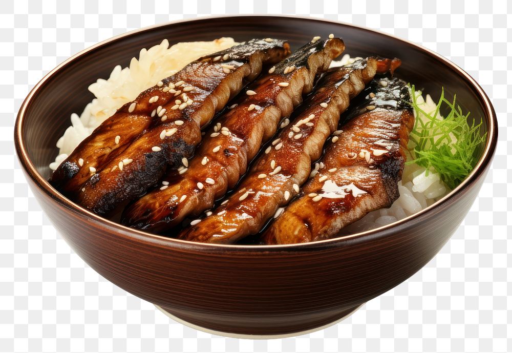 PNG Japanese Unagi Don unagi meat food. 