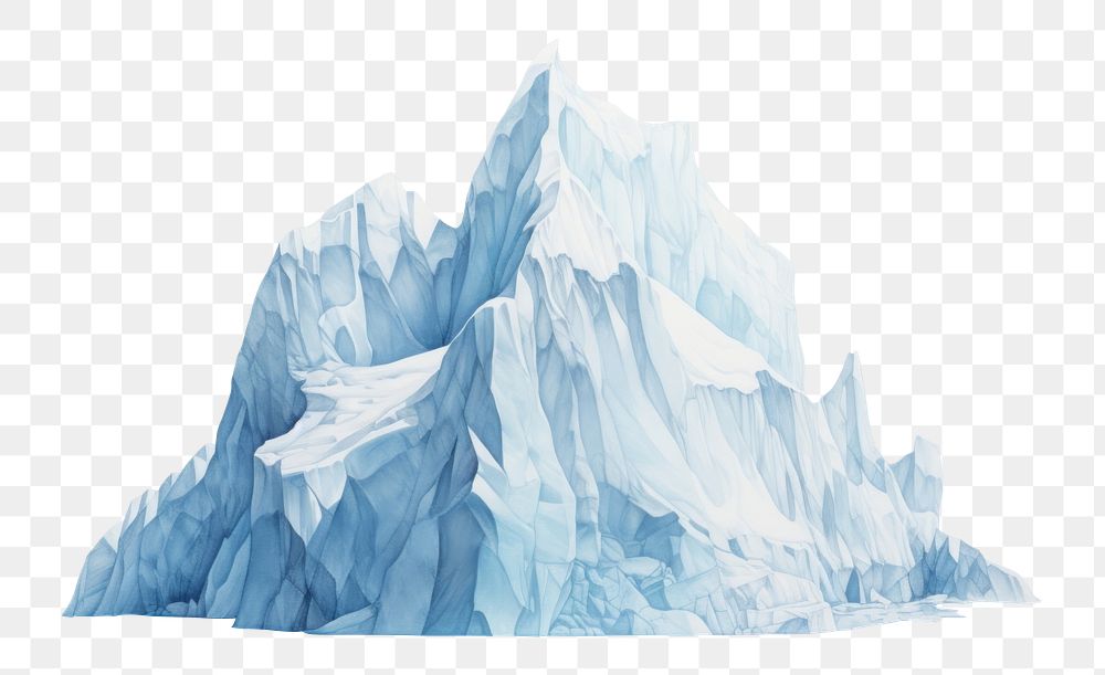 PNG Ice burg mountain iceberg drawing. AI generated Image by rawpixel.