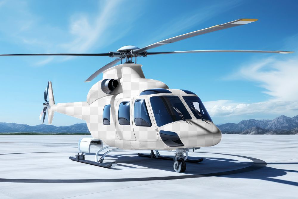 Helicopter png mockup, aircraft vehicle, transparent design