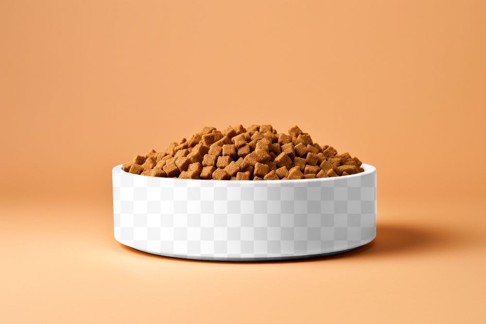 Pet food bowl png mockup, transparent design