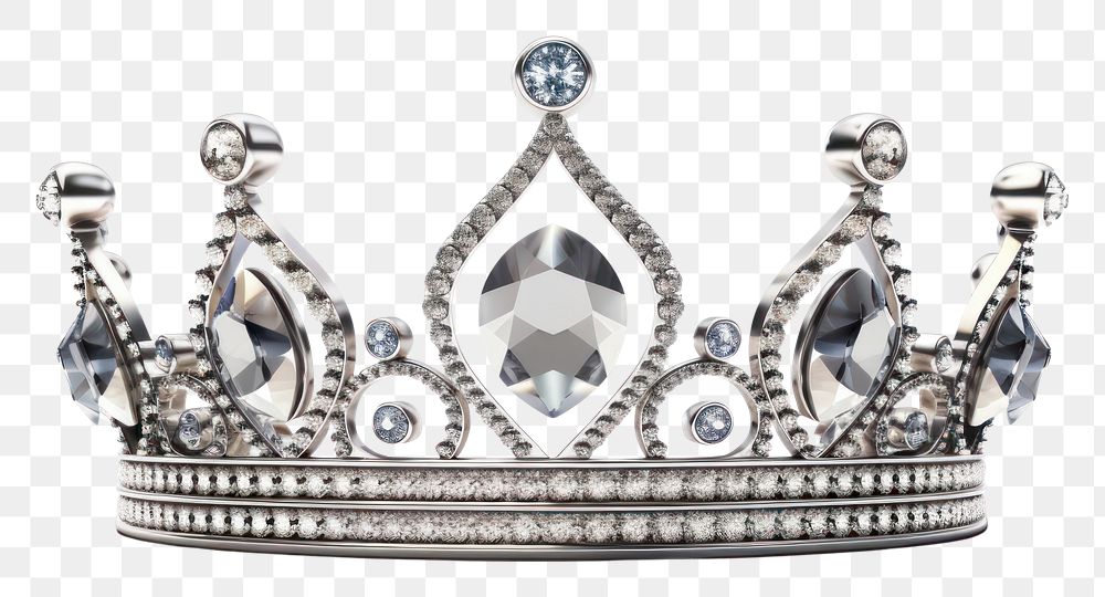 PNG Crown diamond jewelry silver white background. AI generated Image by rawpixel.
