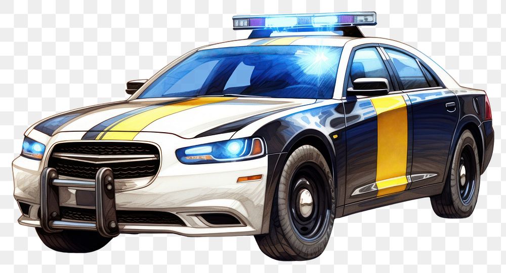 PNG Police car vehicle transportation. AI generated Image by rawpixel.