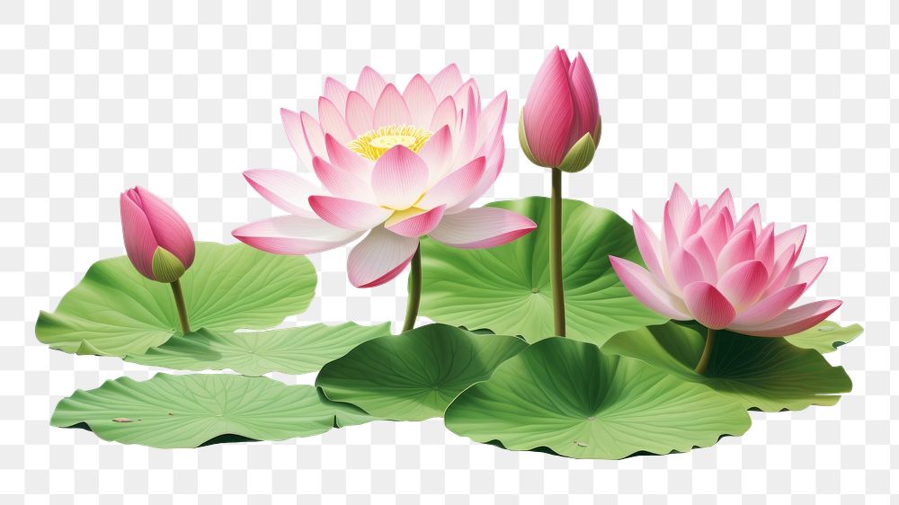 PNG Lotus flower plant green. 