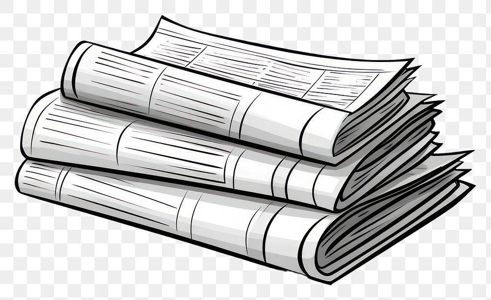 PNG Doodle newspaper drawing white. AI generated Image by rawpixel.