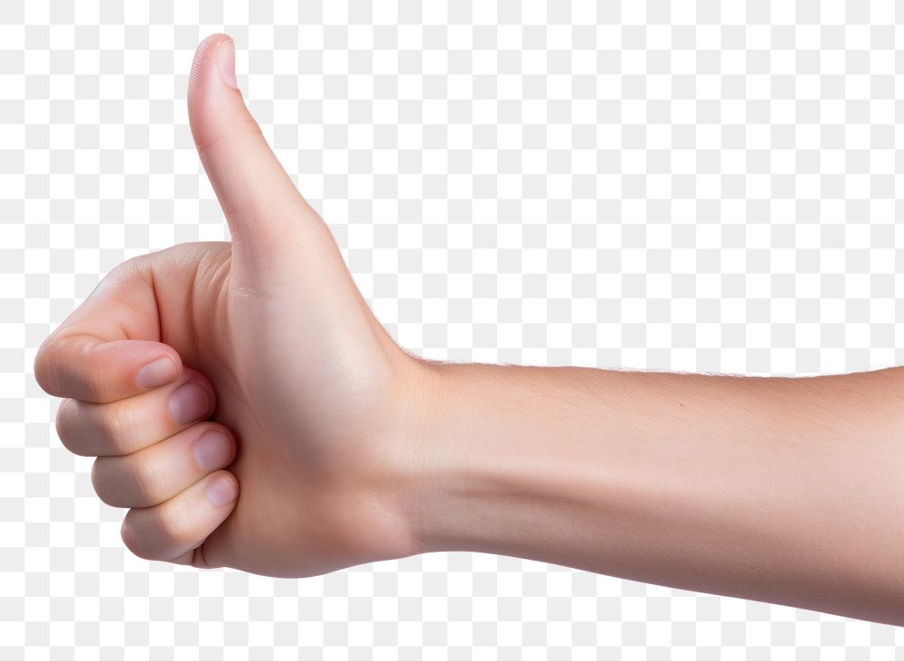 PNG thumbs up, hand gesture. 