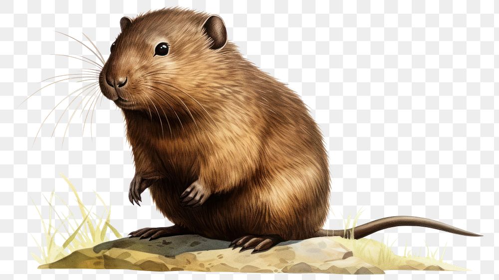 PNG Water Vole rat wildlife animal. AI generated Image by rawpixel.