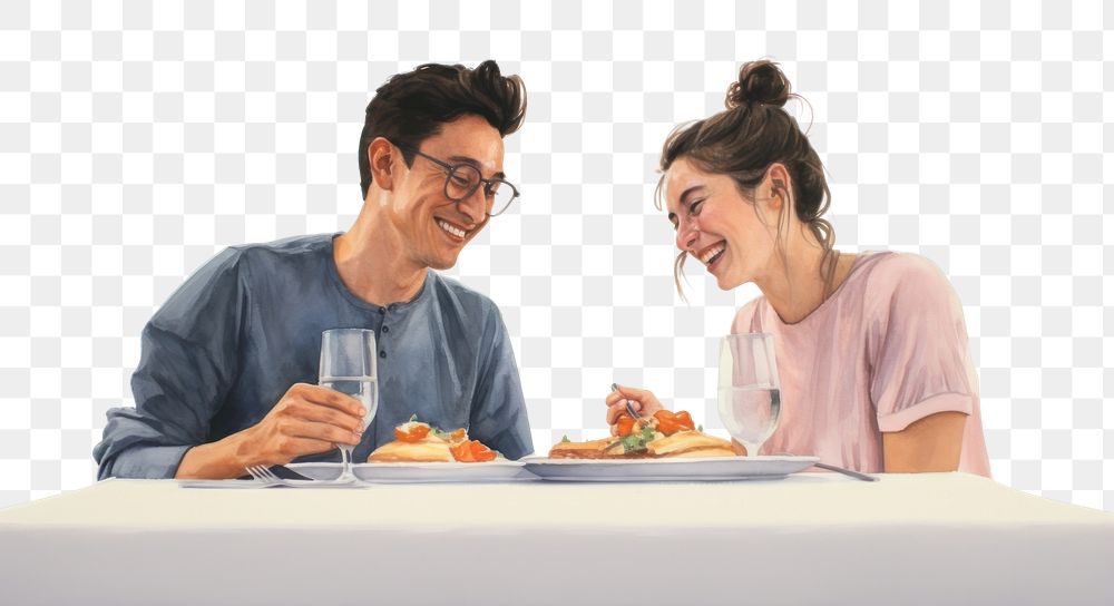PNG Dinner laughing adult women. AI generated Image by rawpixel.
