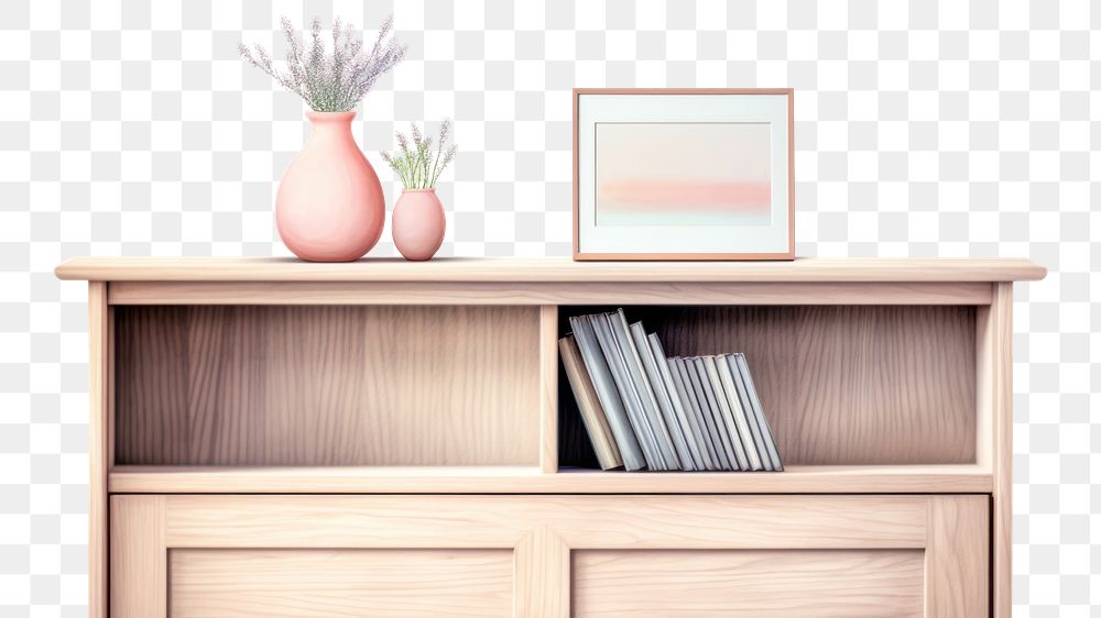 PNG Sideboard vase furniture cabinet. AI generated Image by rawpixel.