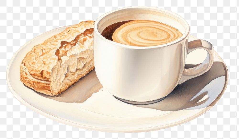 PNG Coffee saucer drink bread. 