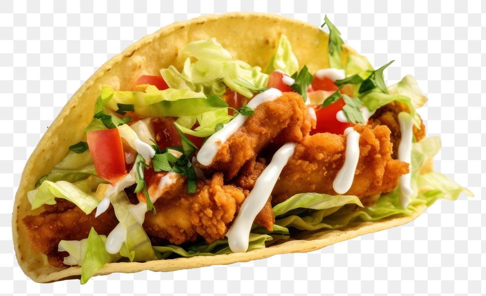 PNG Taco food white background vegetable. AI generated Image by rawpixel.