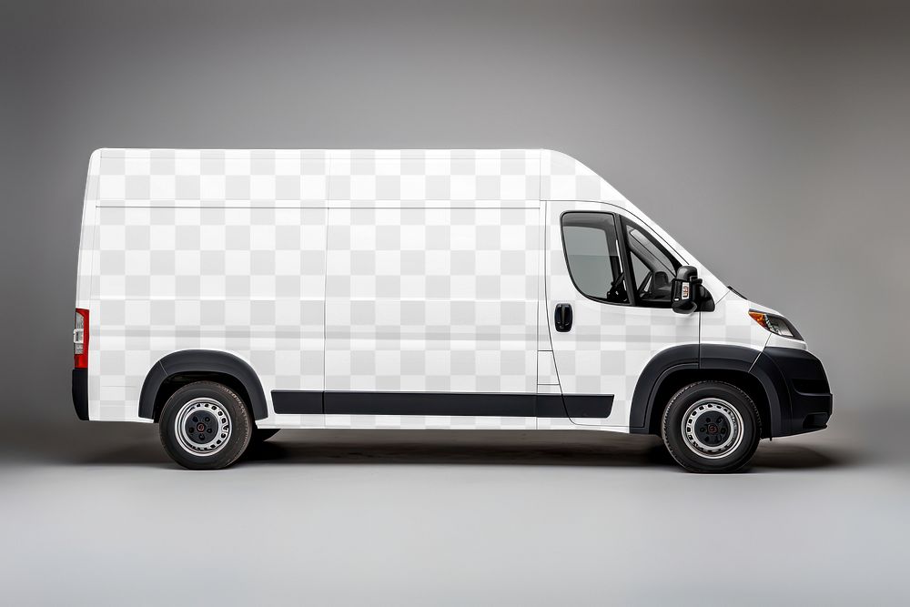 Cargo van png mockup, transparent vehicle