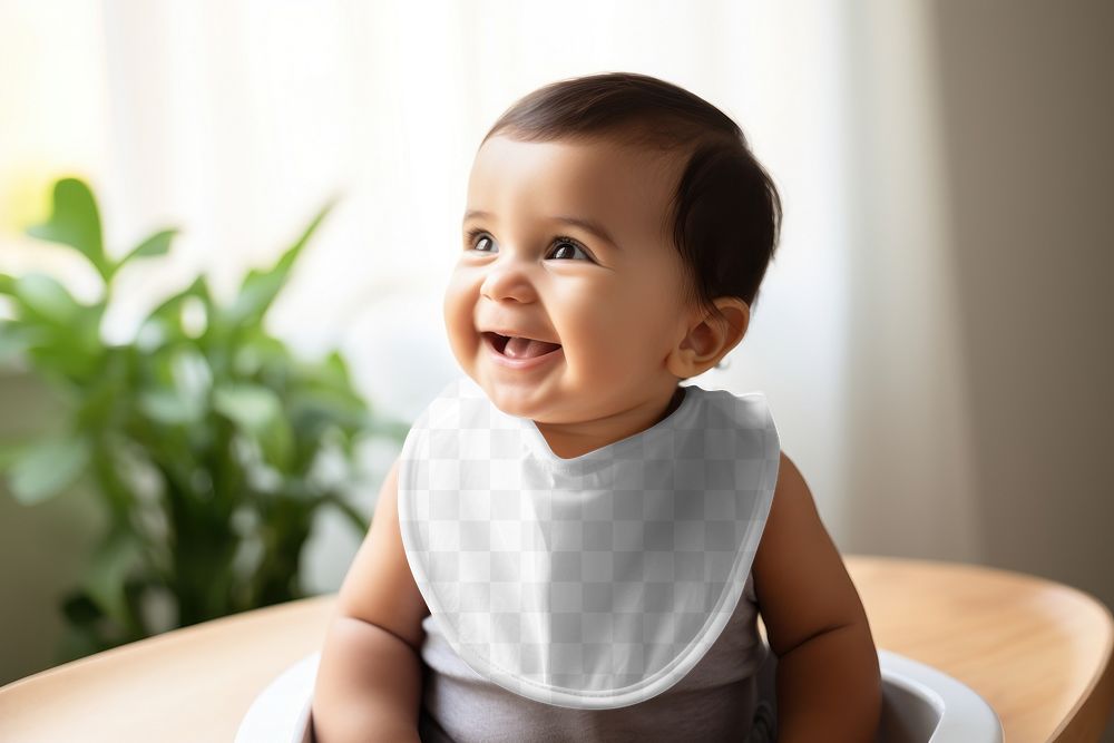 Baby bib png transparent mockup