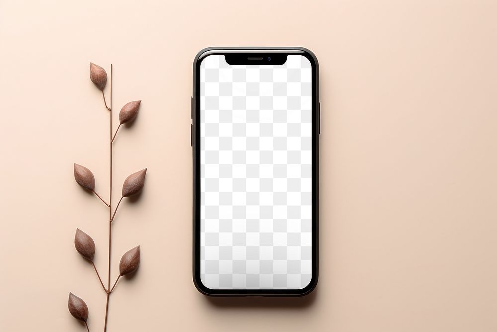 Png mobile phone mockup, transparent screen