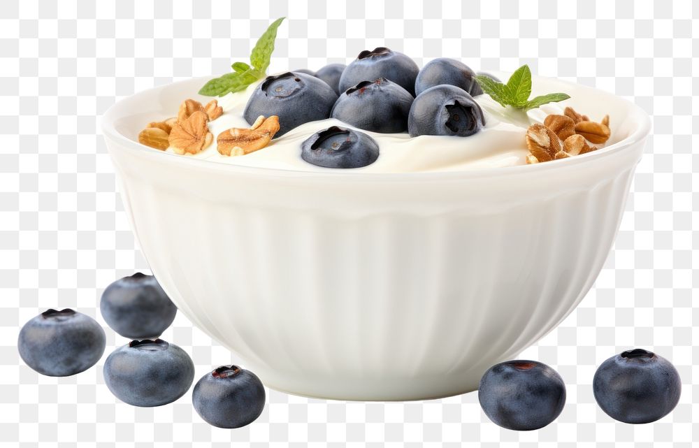 PNG Bowl blueberry dessert yogurt. AI generated Image by rawpixel.