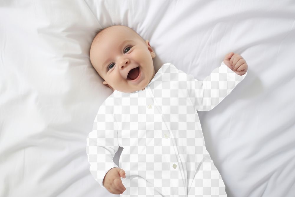 Baby romper png transparent mockup