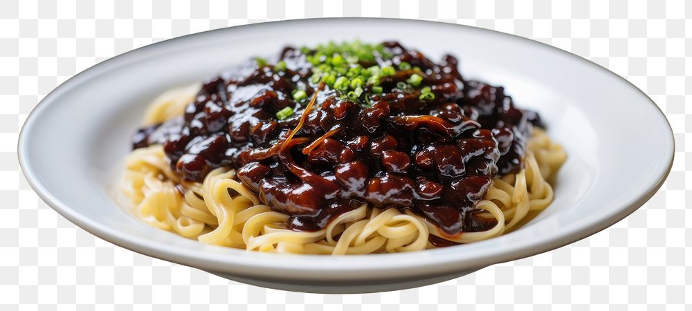 PNG Jajangmyeon food spaghetti noodle. AI generated Image by rawpixel.
