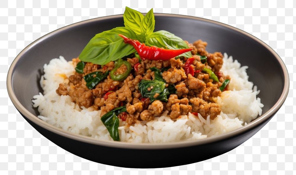 PNG Basil food rice vegetable. AI generated Image by rawpixel.