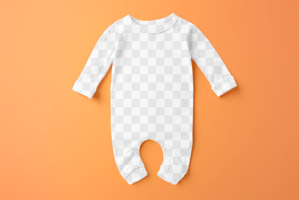 Baby romper png transparent mockup