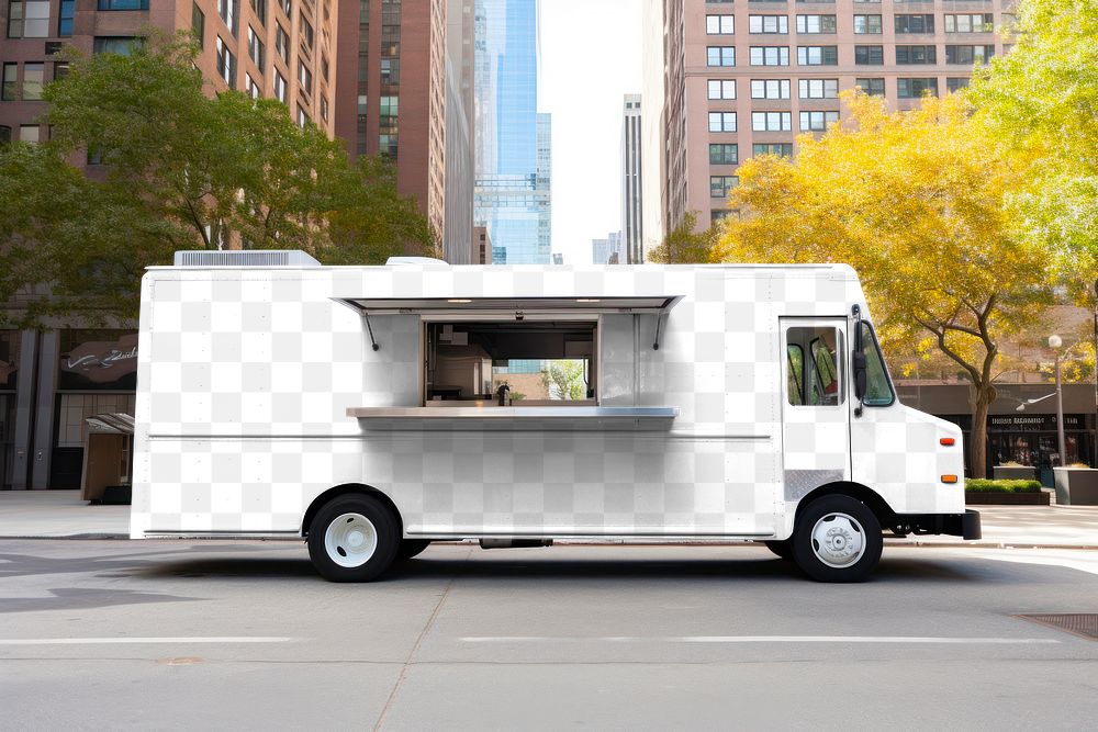 Food truck png mockup, small business vehicle, transparent design