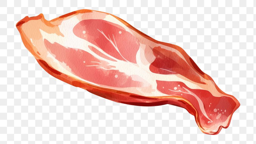 PNG Prosciutto bacon meat pork. AI generated Image by rawpixel.