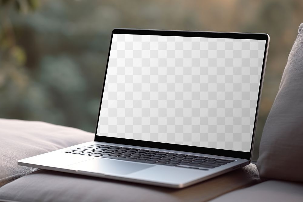 Laptop screen png mockup, transparent digital device