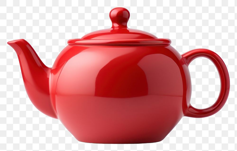 PNG Red Teapot teapot red refreshment. AI generated Image by rawpixel.