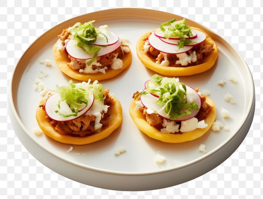 PNG Sopes food bread plate. AI generated Image by rawpixel.