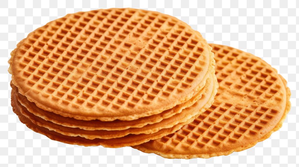 PNG Stroopwafels waffle food white background. AI generated Image by rawpixel.