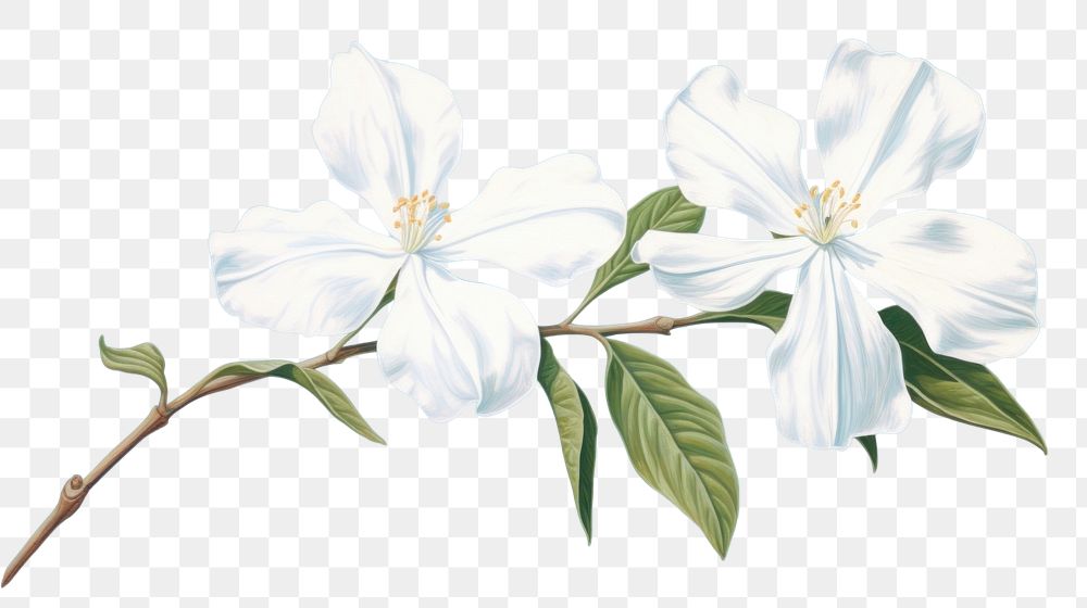 PNG White jasmine flower blossom plant. 