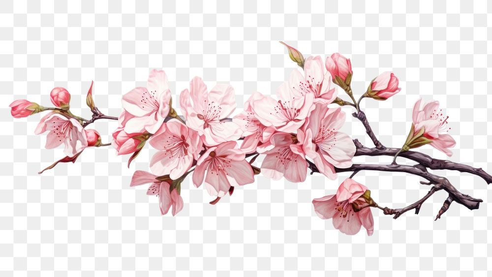 PNG Cherry blossom flower plant  