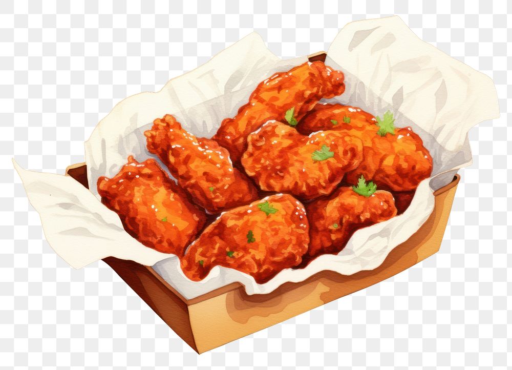 PNG Korean fried chicken paper food container. AI generated Image by rawpixel.