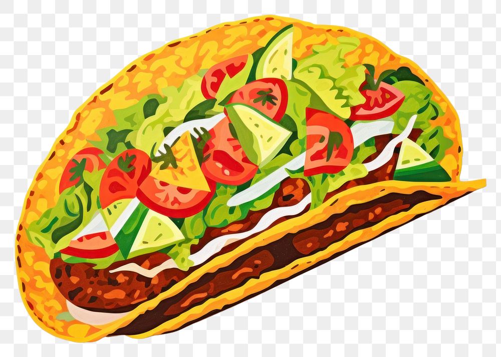 PNG Mexican food taco white background vegetable. AI generated Image by rawpixel.