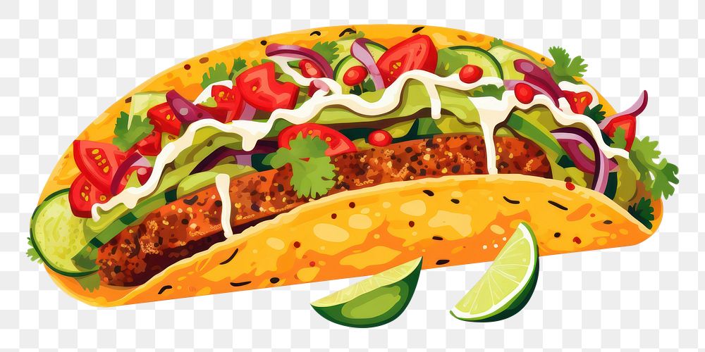 PNG Mexican food taco vegetable freshness. AI generated Image by rawpixel.