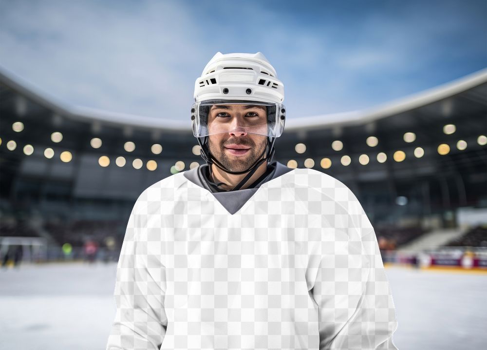Hockey jersey, png transparent mockup