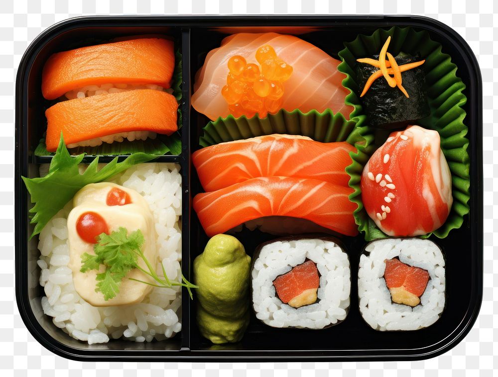 PNG Food bento sushi lunch. AI generated Image by rawpixel.