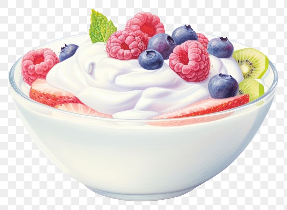 PNG Fruits yogurt dessert berry cream. 