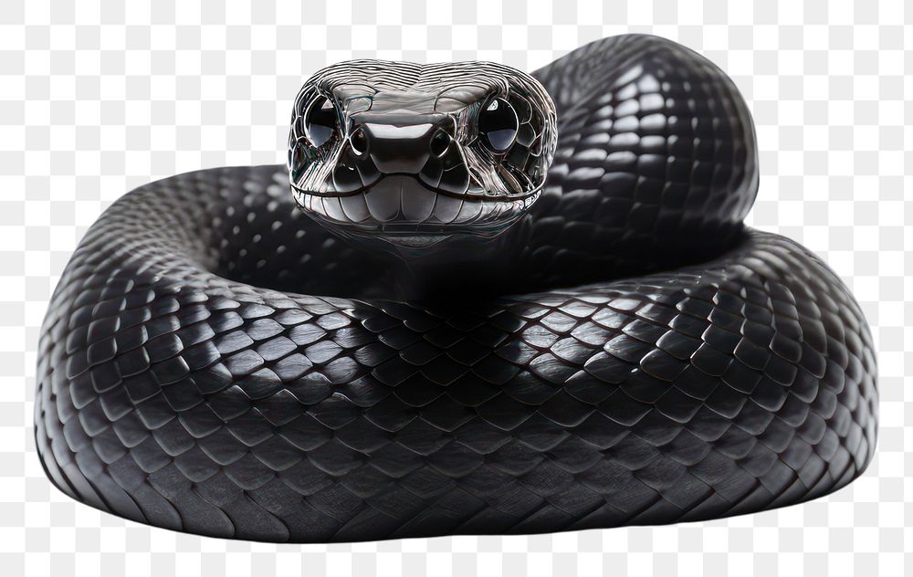 PNG Black snake reptile animal white background. AI generated Image by rawpixel.