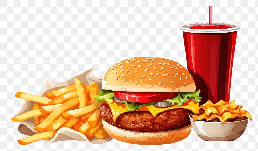 PNG Fast food ketchup meal hamburger. AI generated Image by rawpixel.