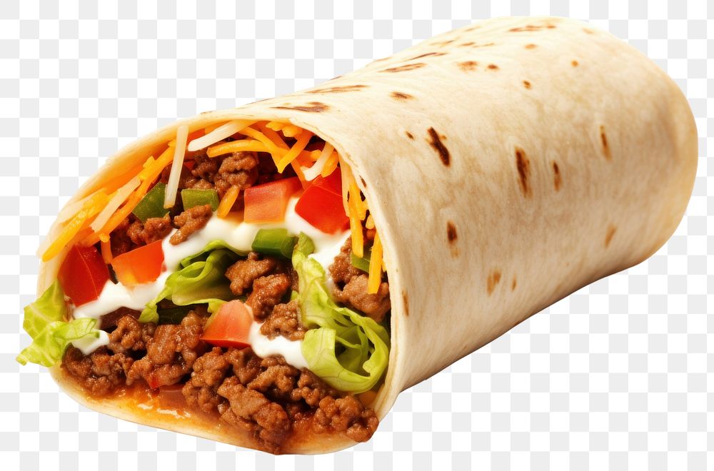 PNG Burrito food white background fast food. AI generated Image by rawpixel.