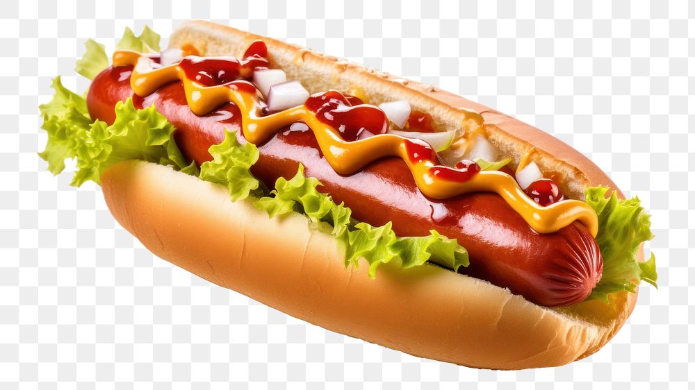 PNG Hotdog food ketchup white background