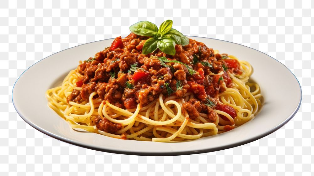 PNG Fast food spaghetti pasta plate. AI generated Image by rawpixel.