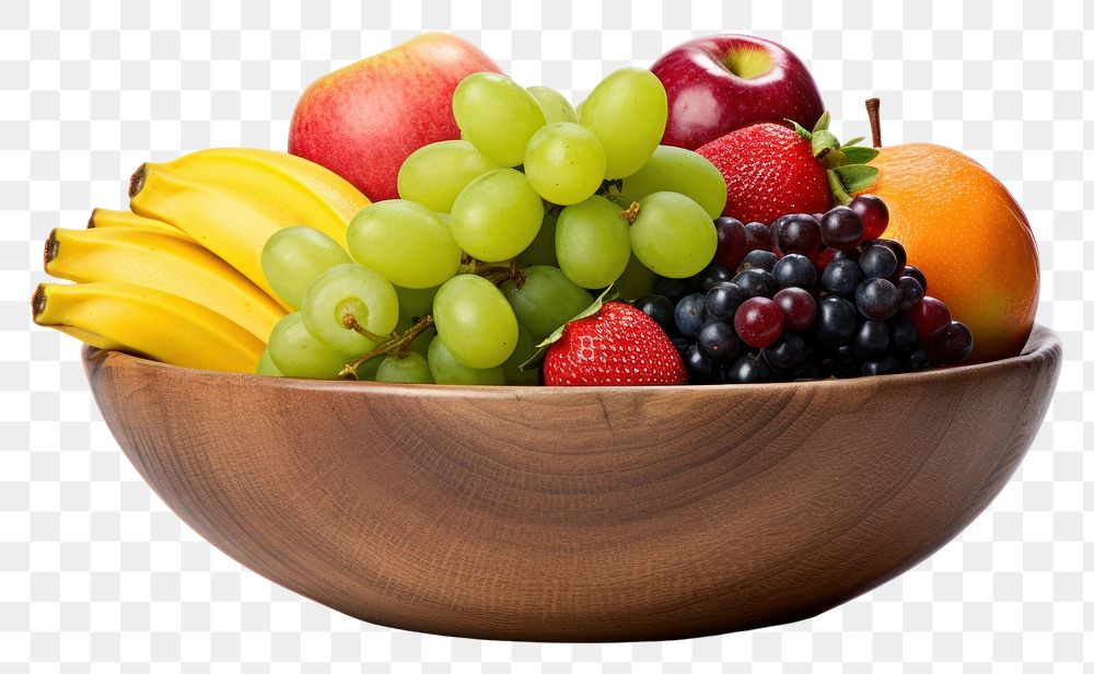 PNG Fruit bowl blueberry grapes. 